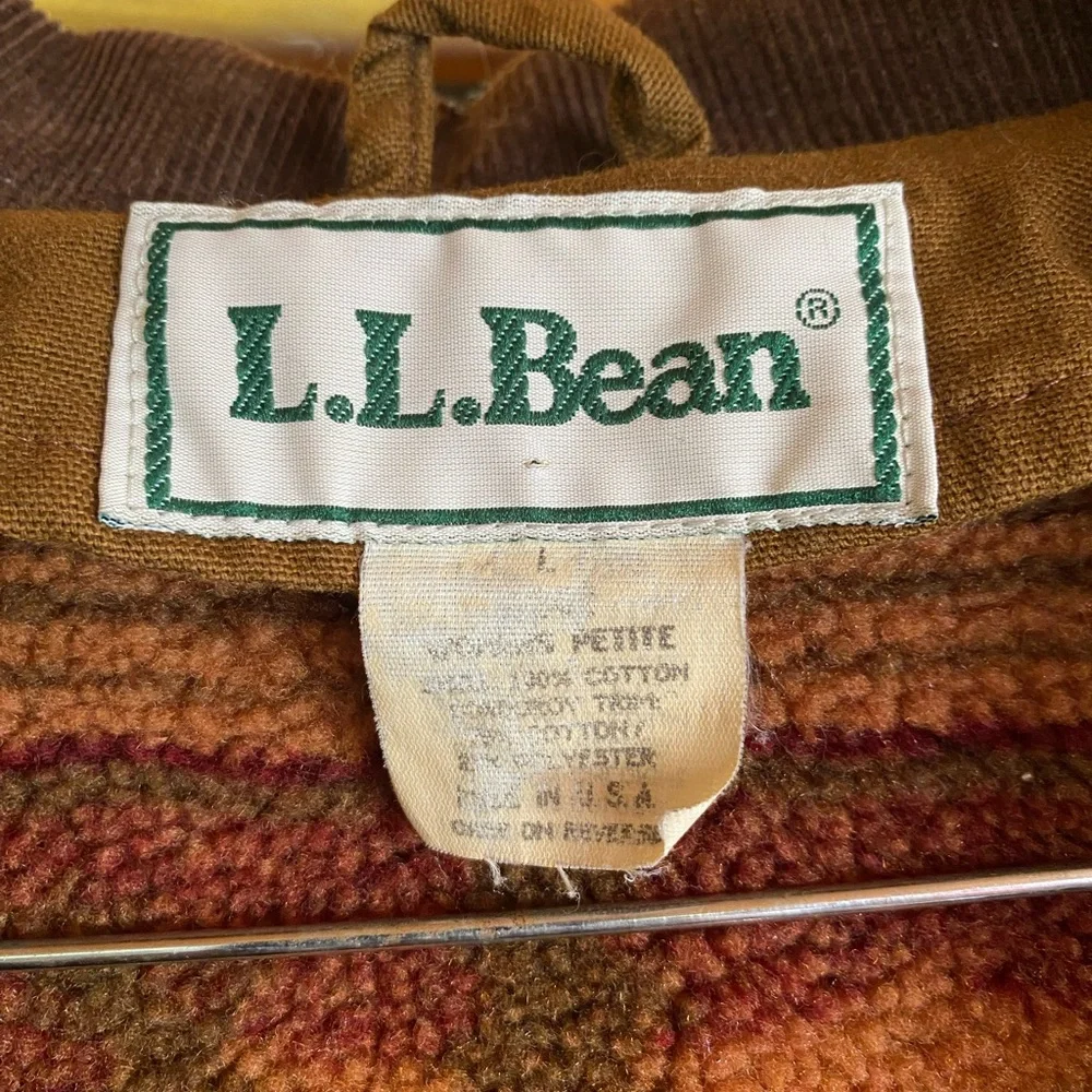 L.L. Bean Olive Trench Coat with Dark Brown Collar - Picture 2 of 10